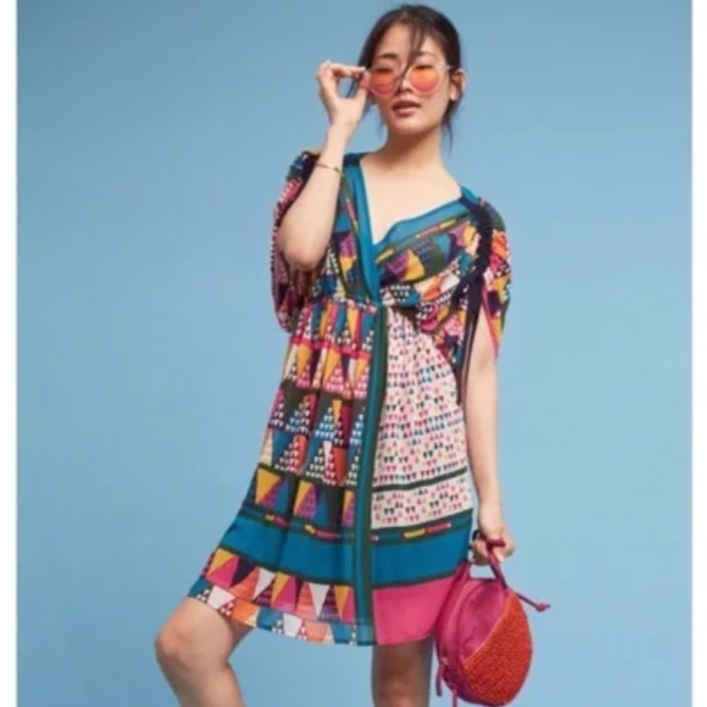 Anthropologie Maeve geo-print dress